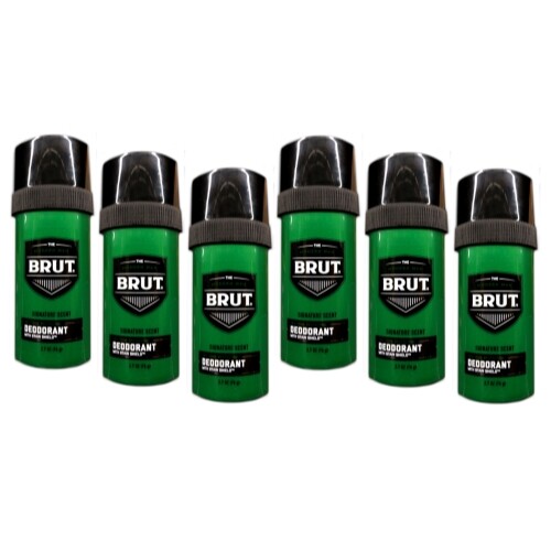 6 Pack – Brut Signature Scent Round Deodorant Stick, 2.5 Oz.