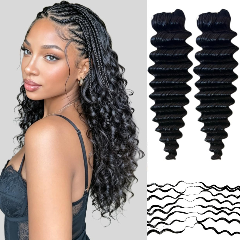 Limited Beauty Deep Wave Crochet Human Hair Extensions 2 Packs 120G Invisible