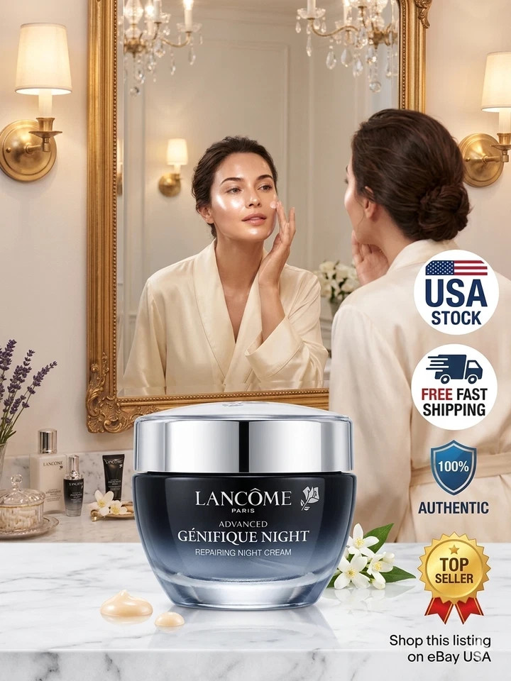 Lancôme Advanced Génifique Repairing Night Cream 1.7oz / 50mL NEW SEALED Authent