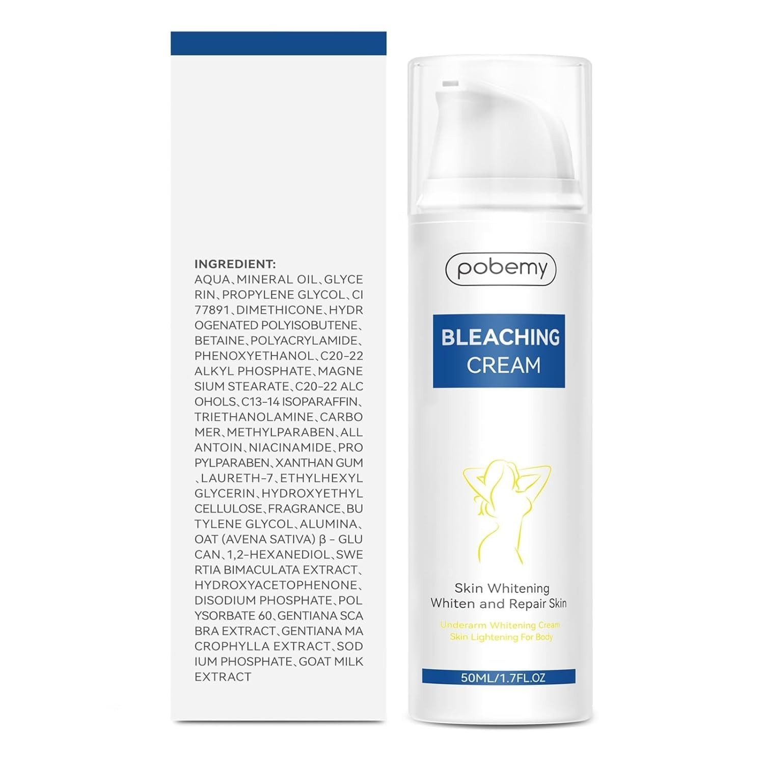 Skin Bleaching Cream, Dark Spot Remover for Face, Intimate Areas & Body