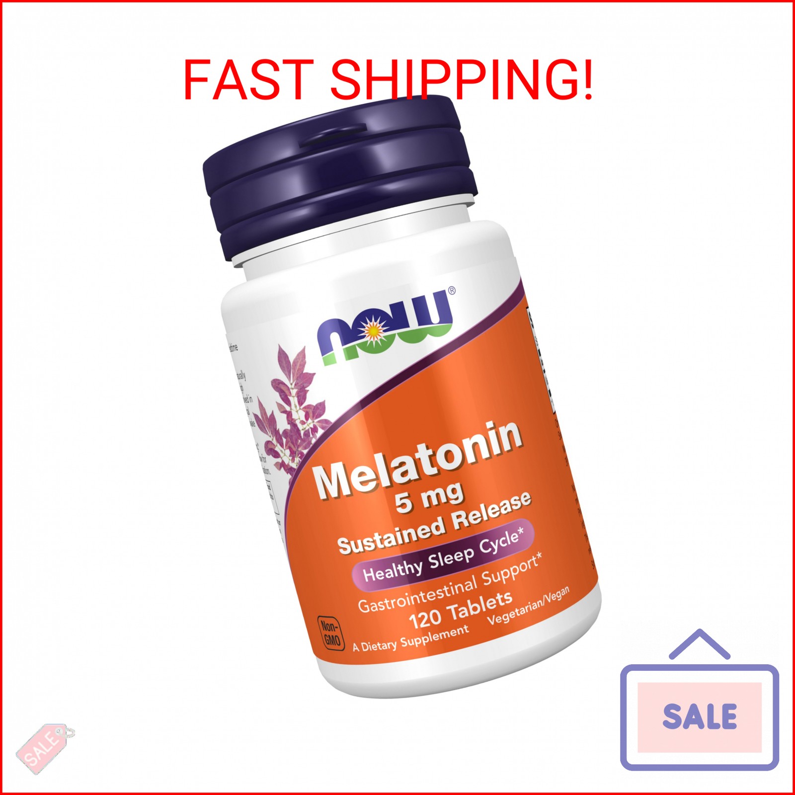 NOW Foods Supplements, Melatonin 5 mg, Sustained Release, Formulated for a 4-Hou