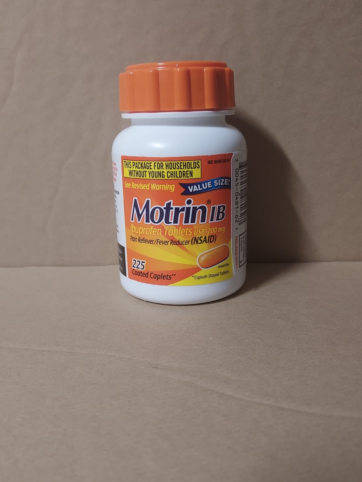 Motrin IB Ibuprofen Tablets Pain Reliever Fever Reducer 225 Tablets exp5/2027+