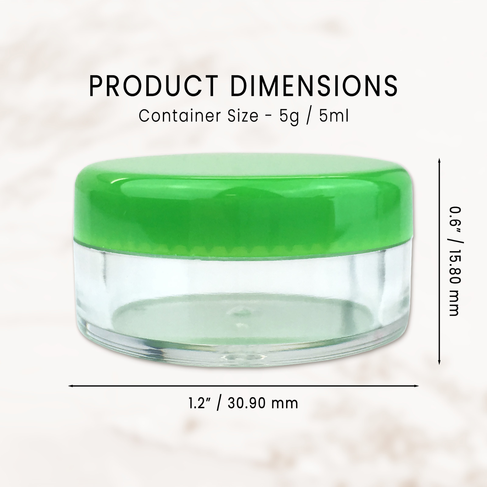50 Pieces 5 Gram/5ML Plastic Makeup Cosmetic Lotion Cream Sample Jar Containers