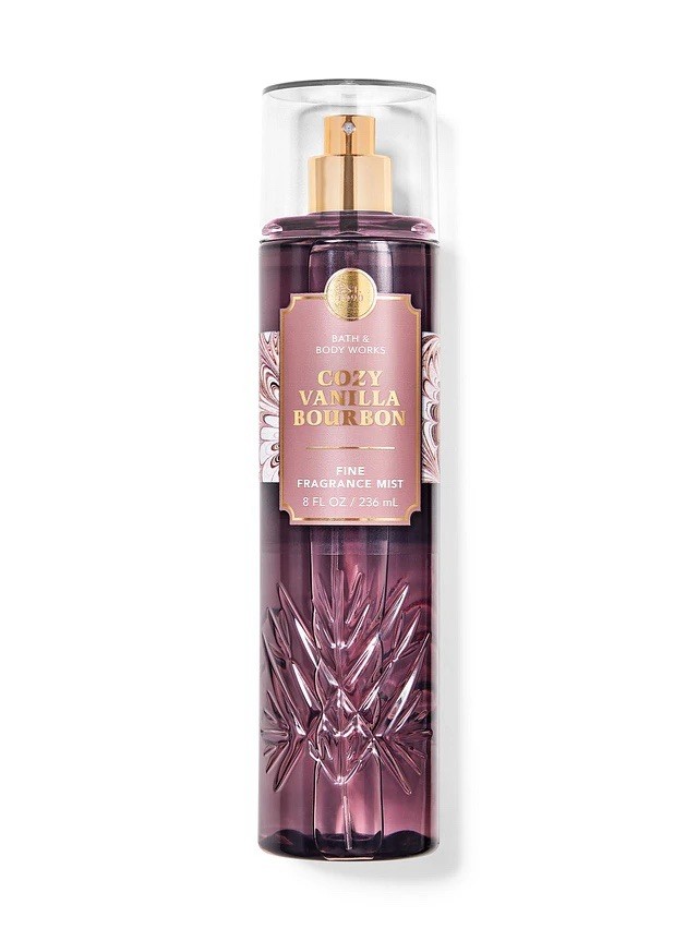 Bath & Body Works Cozy Vanilla Bourbon Fine Fragrance Body Mist Women, 8 fl oz