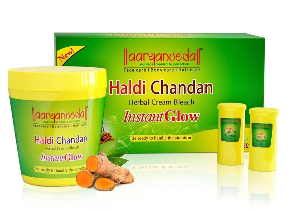 Aryanveda Haldi Chandan Herbal Bleach Cream for face and body 250g