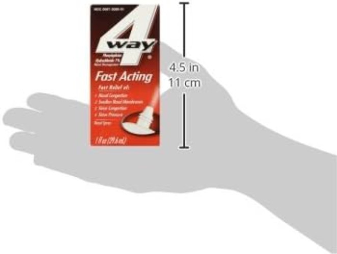 Effective 4-Way Nasal Spray – Fast Relief for Sinus & Nasal Congestion 1 Fl Oz