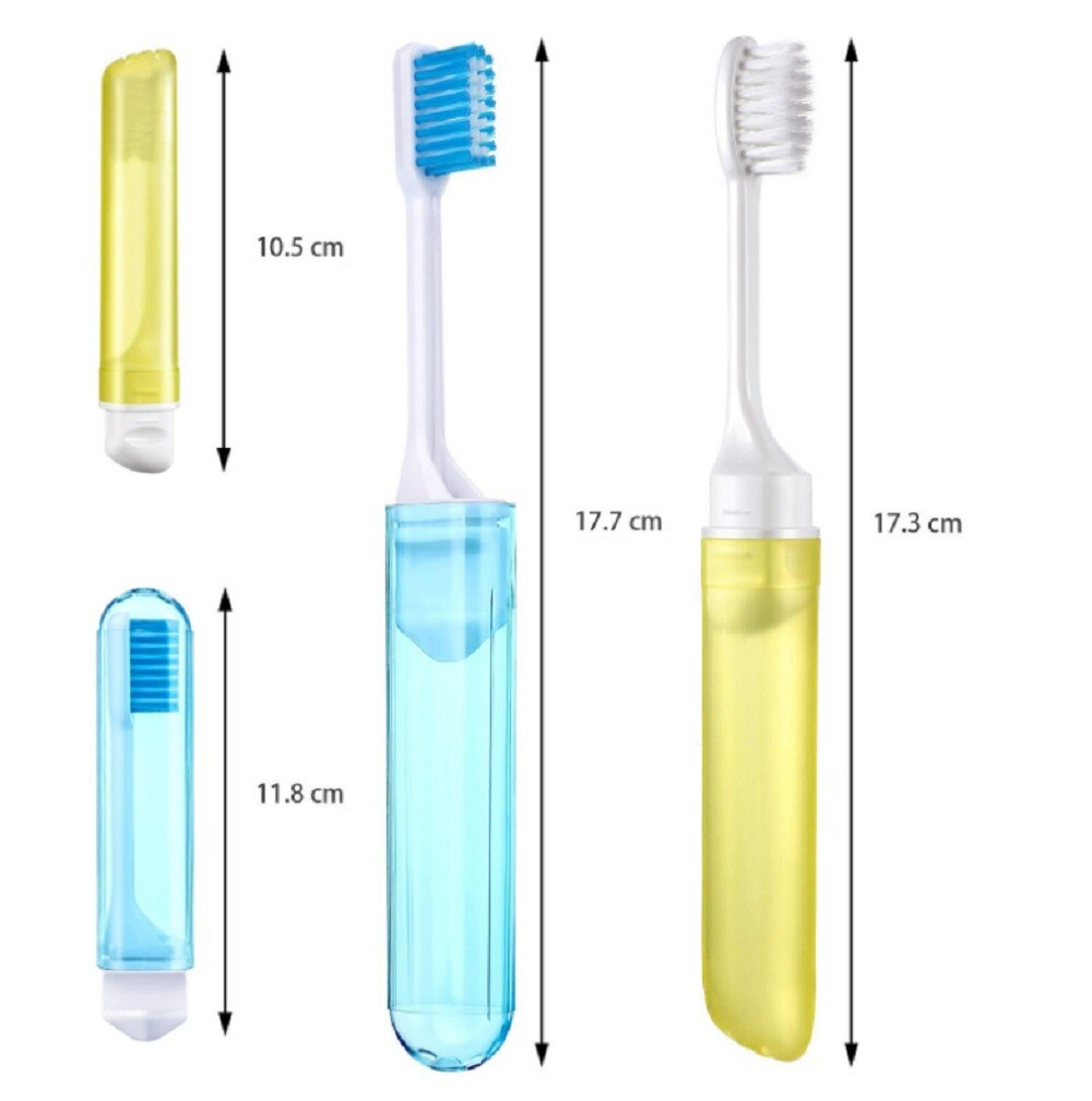 4 Piece Folding Travel Toothbrush Portable Compact Case Camping Travel Hotel