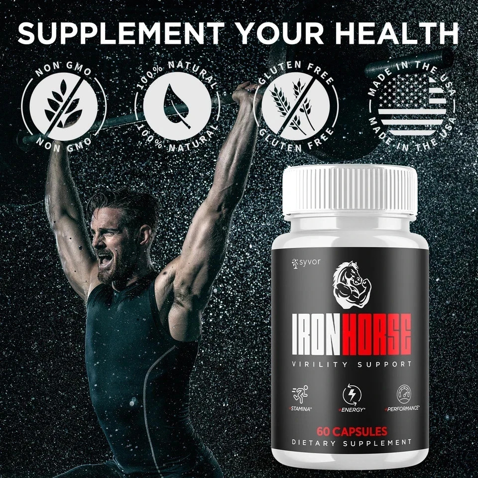 (2 Pack) Iron Horse for Men Advanced Formula Vitamin Max Supplement 120 Capsules