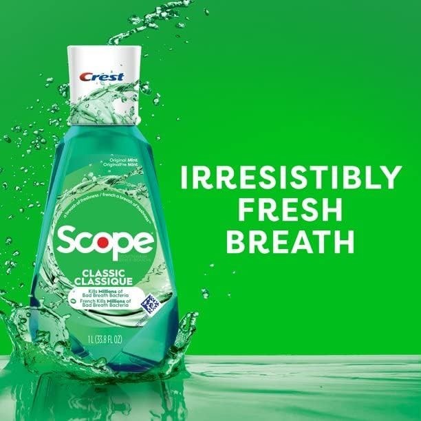Scope Mouthwash Original Mint – 33.33 oz, Pack of 2