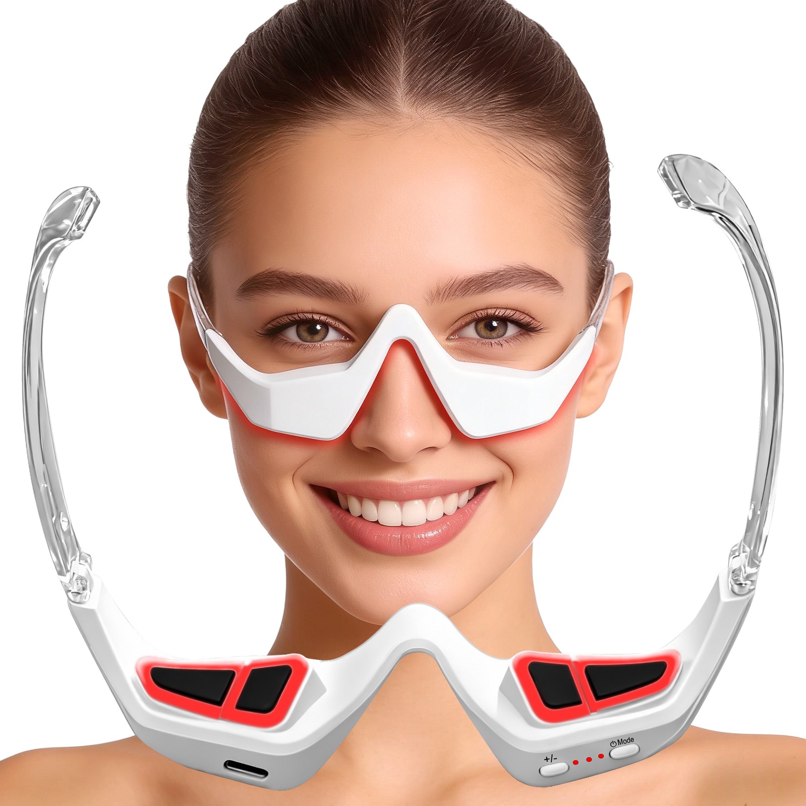 Red Light Under Eye Therapy Massager: EMS for Dark Circles Relief