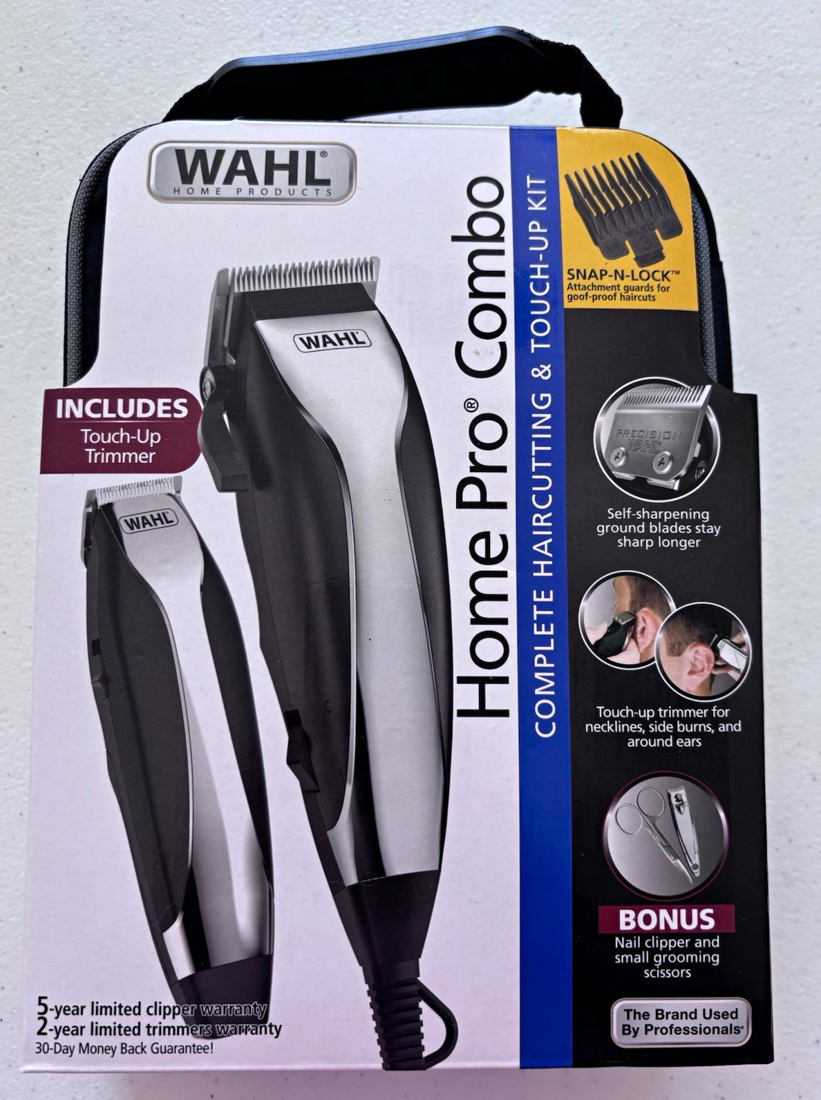 Wahl Home Pro Combo Haircutting Kit 2 Heads Self-Sharpening w/ Case