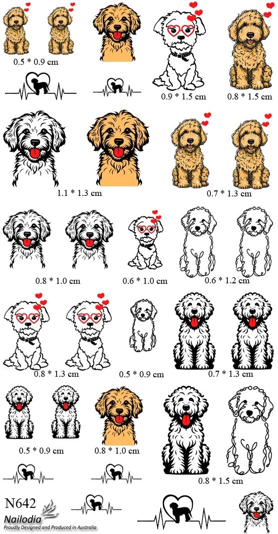 Goldendoodle Dog Puppy Nail Art Decal Sticker Water Transfer Slider