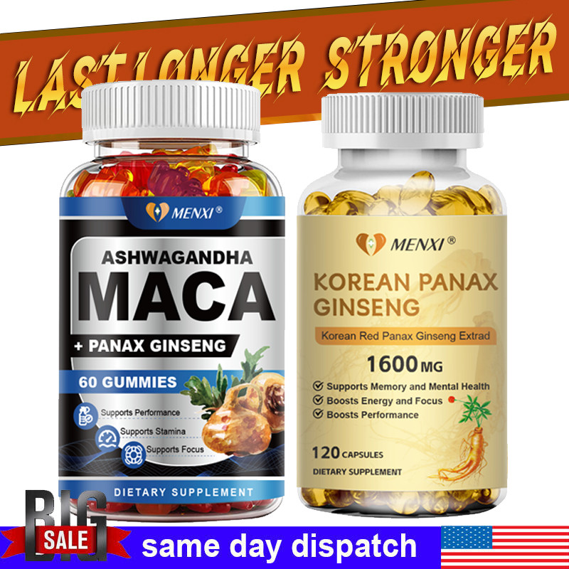 Maca Root,Ashwagandha,Panax Ginseng Organic Male Enhancing Performance Endurance