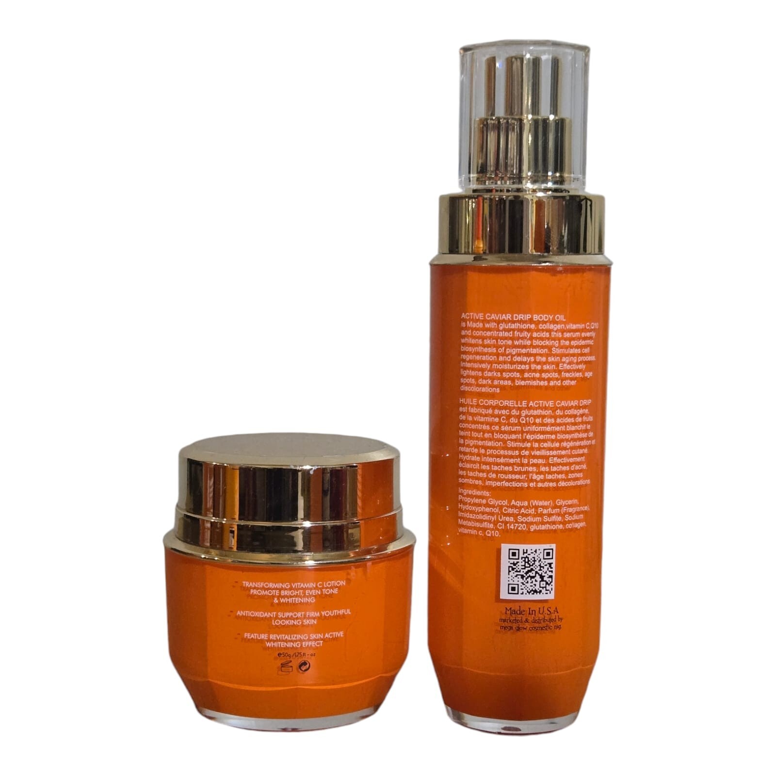Active caviar drip Vitamin C & Tumeric Lotion 444ml, Oil 100ml And Face Cream