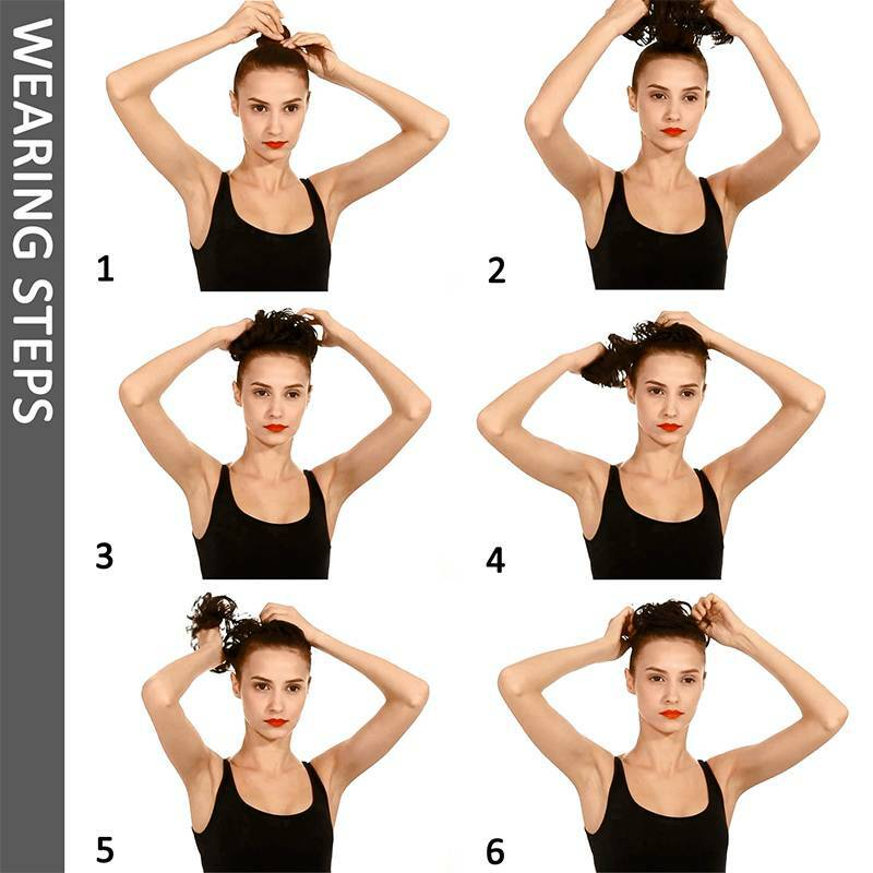 7″ Messy Bun Hair Piece Scrunchie Updo Real Thick Hair Extensions as Human Hair