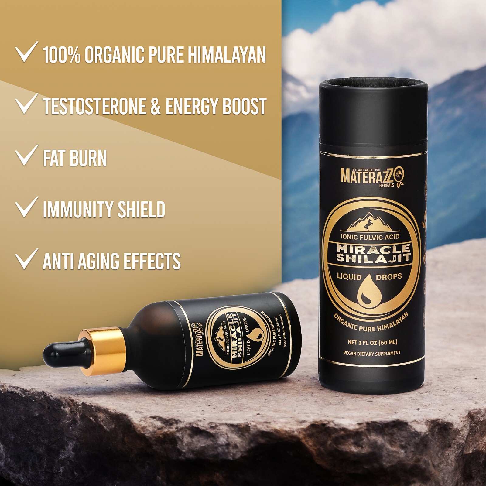 HIMALAYAN Shilajit 60 Gram Exp.2027 Organic 100% Pure Extract LAB Test Report