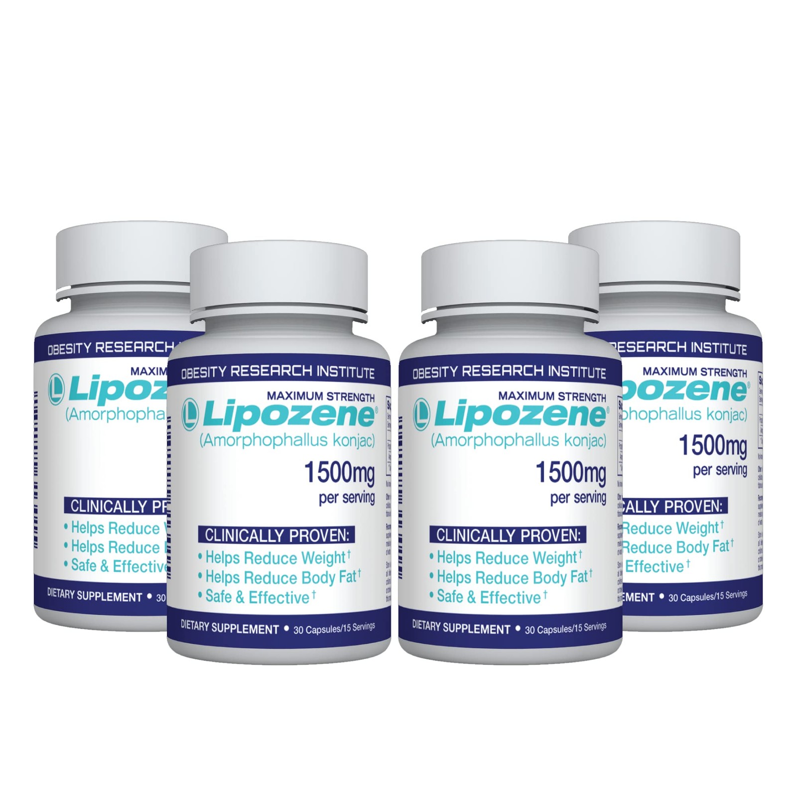 Lipozene Diet Pills Weight Loss Supplement 4 Bottles 30 Capsules Each Total 120