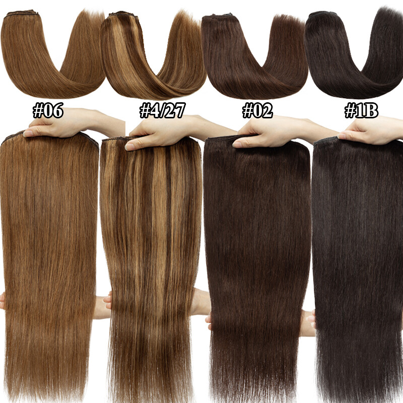 200G Extra Thick Double Weft Clip In Remy Human Hair Extensions Full Head Blonde