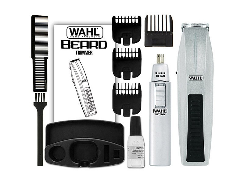 WAHL 5537-420 12-Pieces Mustache Beard Nose Battery-Operated Travel Trimmer Set