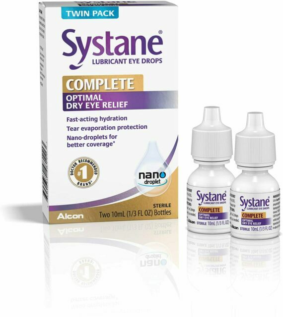 Lot Of 2-Systane Complete PF Lubricant Eye Drops 4~10 mL. Bottles Exp: 07/2026+