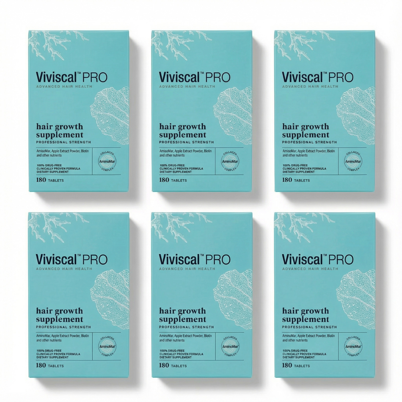 Viviscal PRO Professional Hair Growth Supplements 180 Tablets Pack of 6