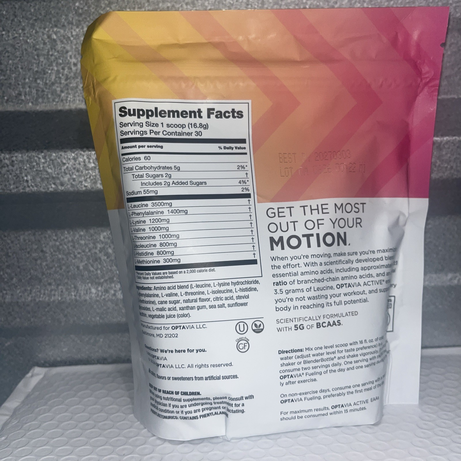 Optavia Active Essential Amino Acid Blend Strawberry Lemonade, 1.11 LBS