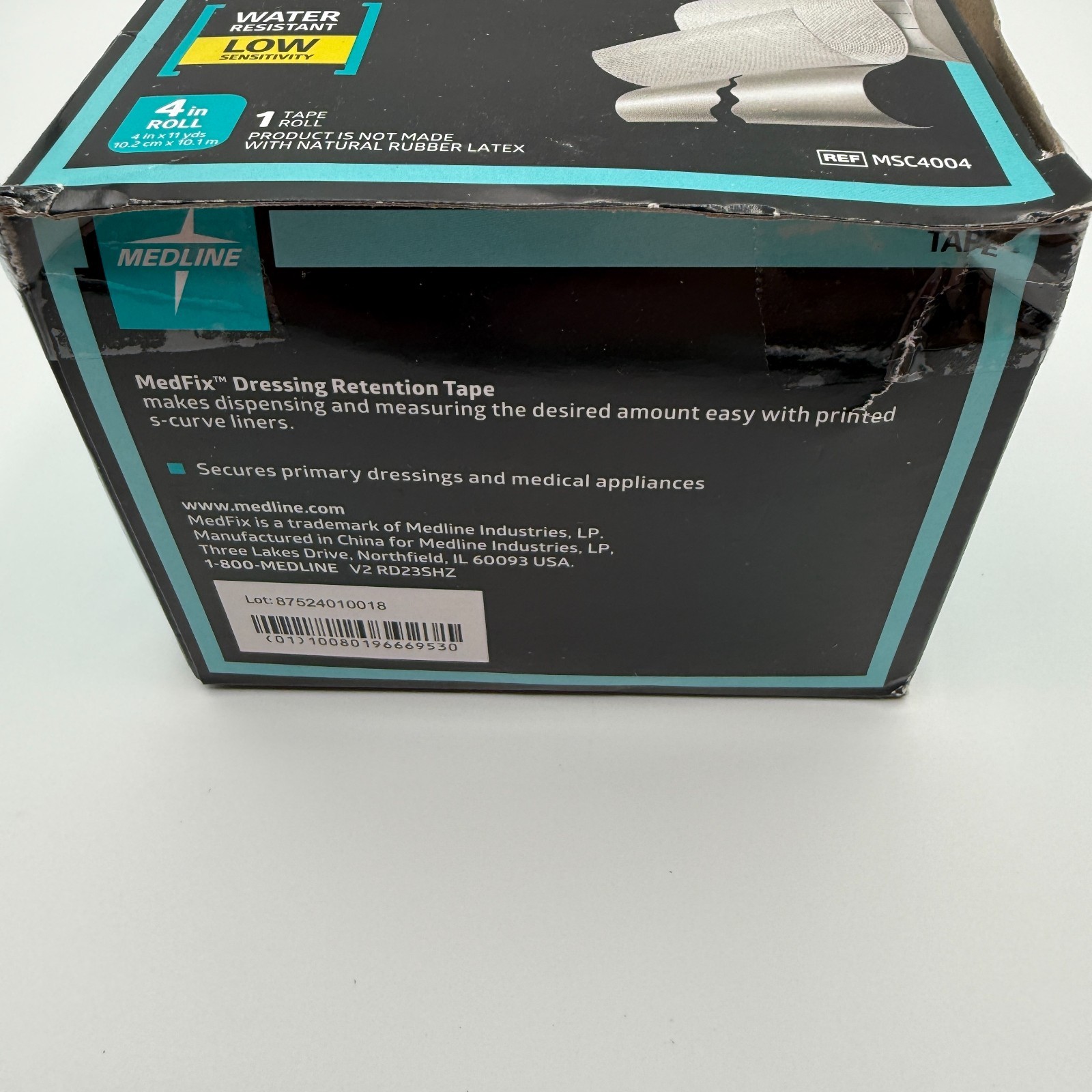 Medline Med Fix Dressing Retention Tape 4″ roll X 11 yards New in Box (A9-32)