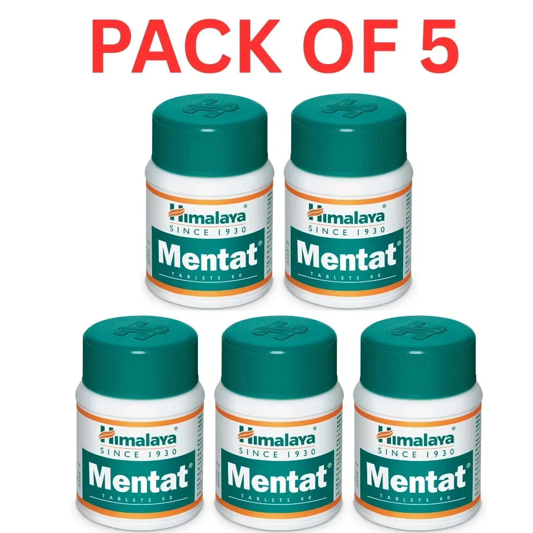5X Himalaya Mentat Tablets Pack of 5 (60×5=300) | Free Shipping
