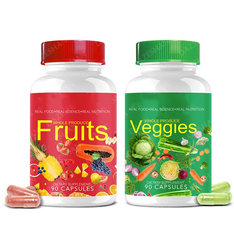 1 Fruits Set and Veggies Supplements – 90 Fruit Capsules, 90 Veggie Capsules …