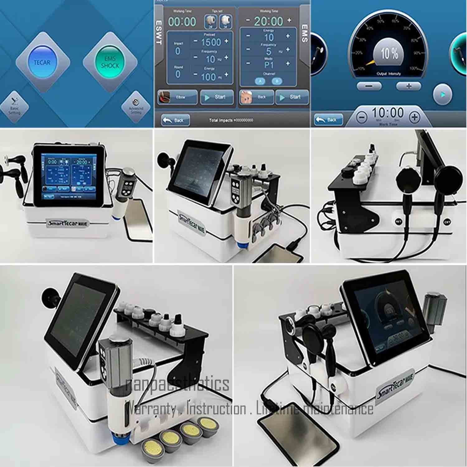 3in1 Smart Tecar Wave Shockwave Therapy Machine Physio Pain Relief Body Slimming