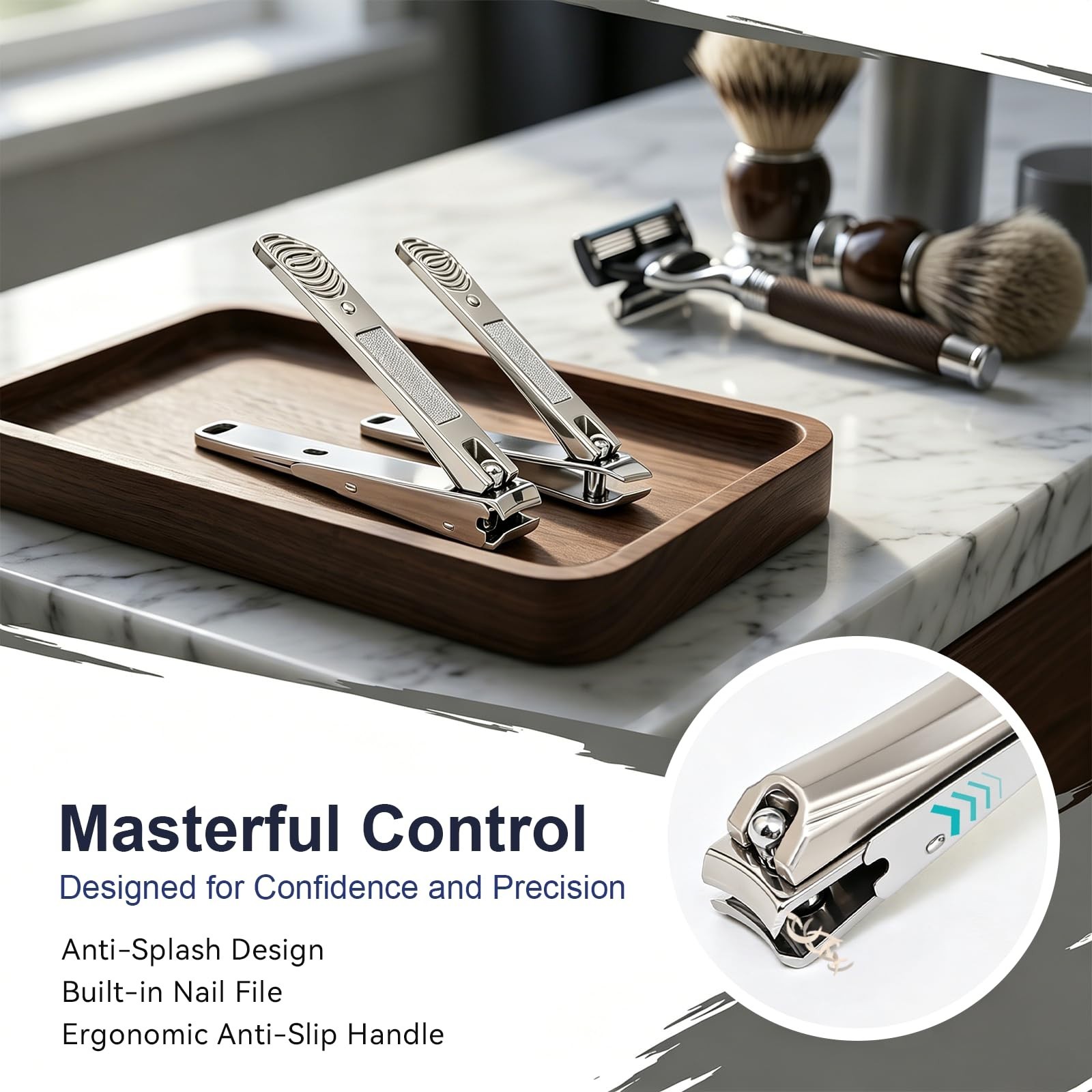 9-in-1 Manicure Pedicure Set, Stainless Steel Nail Clipper Grooming Tools, Trave