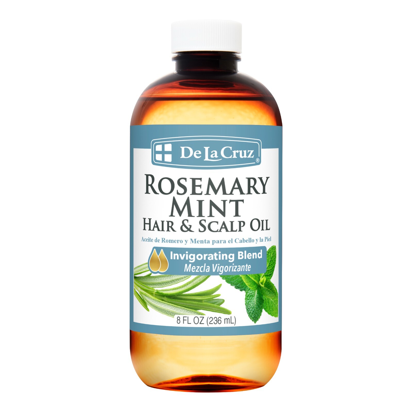 De La Cruz Rosemary Mint Oil, Hair and Scalp Treatment, with Castor Oil 8 oz