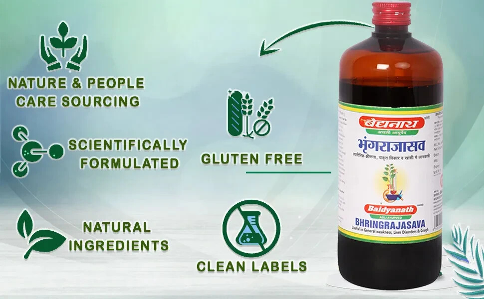 2pc x Baidyanath Bhringrajasava (450ml) Bhringarajasava Bhringraj Asava