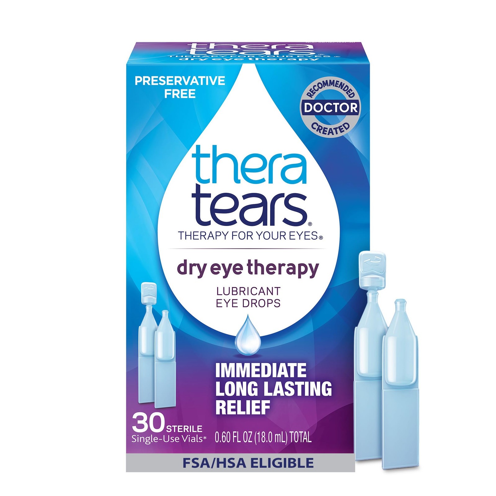 Dry Eye Therapy Lubricating Eye Drops for Dry Eyes, Preservative Free eye dro…