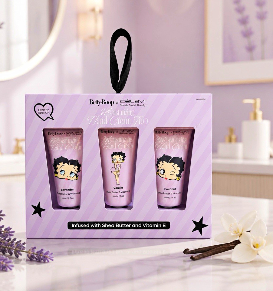Betty Boop x Célavi Moisturizing Hand Cream Trio Shea Vit E 3×2 fl oz
