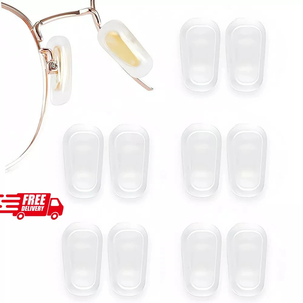 5 Pairs Slip-On Nose Pads Covers,Soft Silicone Eyeglasses Nosepads Anti-Slip Gla