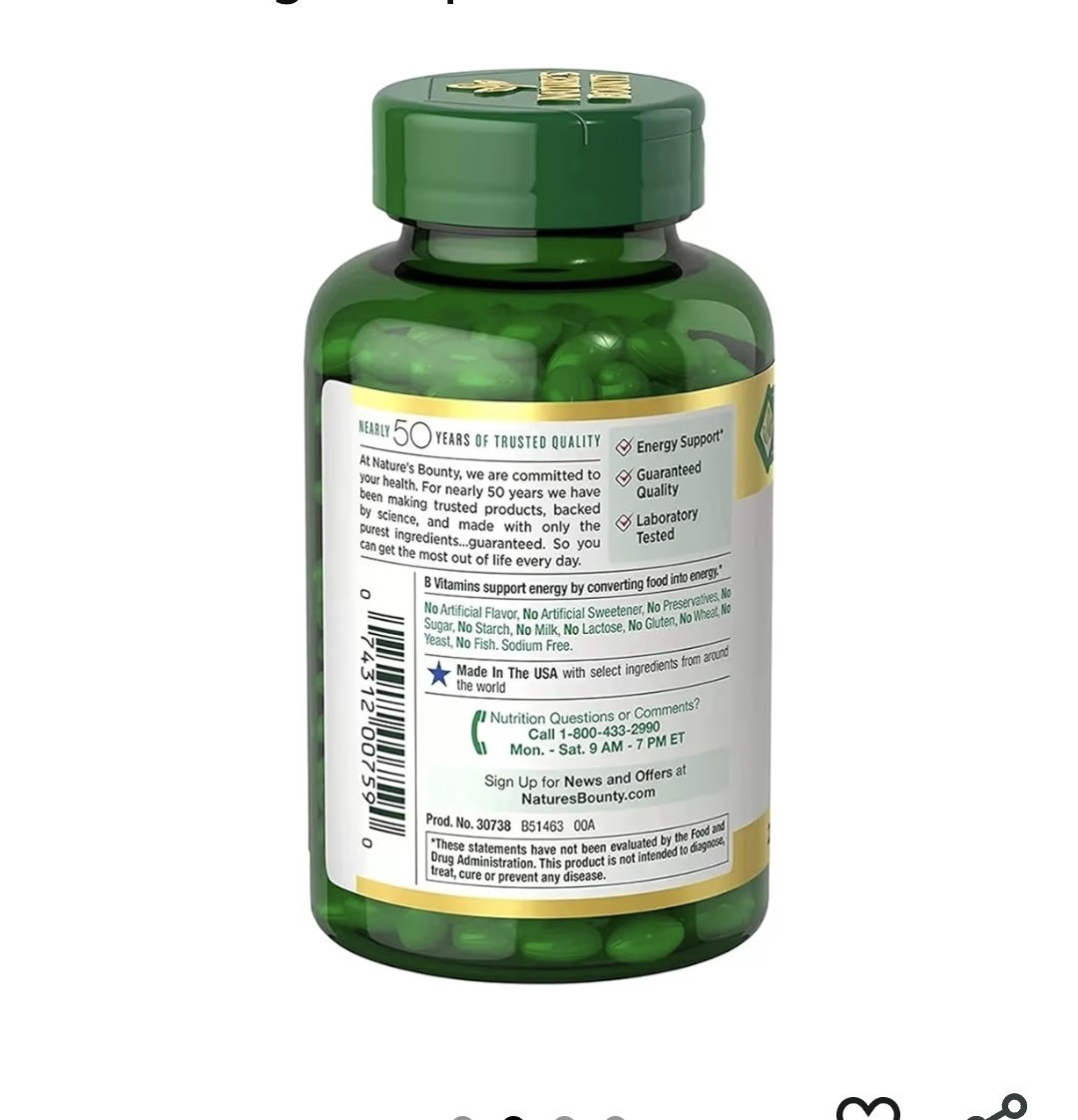 Nature’s Bounty Biotin 10,000mcg 250 Softgels Sugar Free Gluten Free