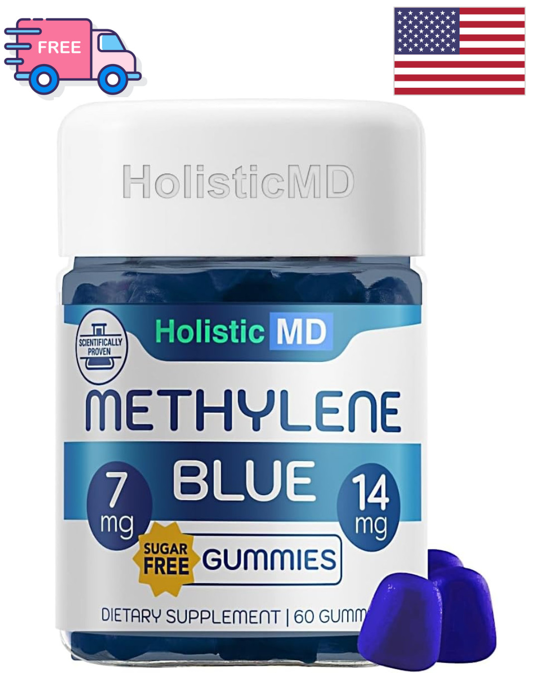 MB for Humans USP Pharma Grade 7mg and 14mg Dose, 60 Gummies