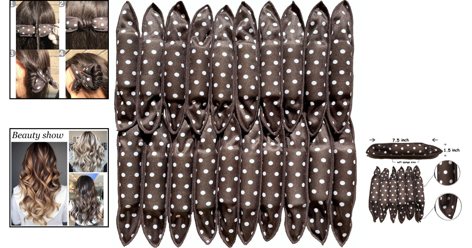 Soft and Portable Foam Hair Rollers – 40 Heatless Curlers for Any Hair Type