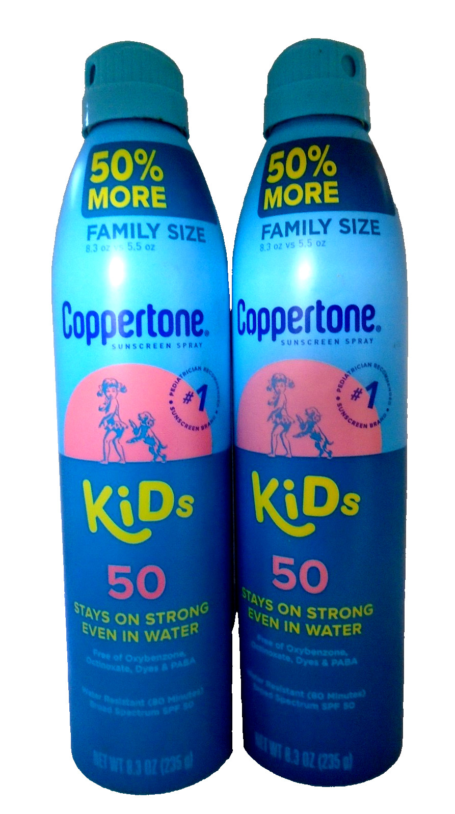 Coppertone KIDS SPF 50 Family size Sunscreen (2 Pack) – 8.3 Oz Each EXP 1/2026