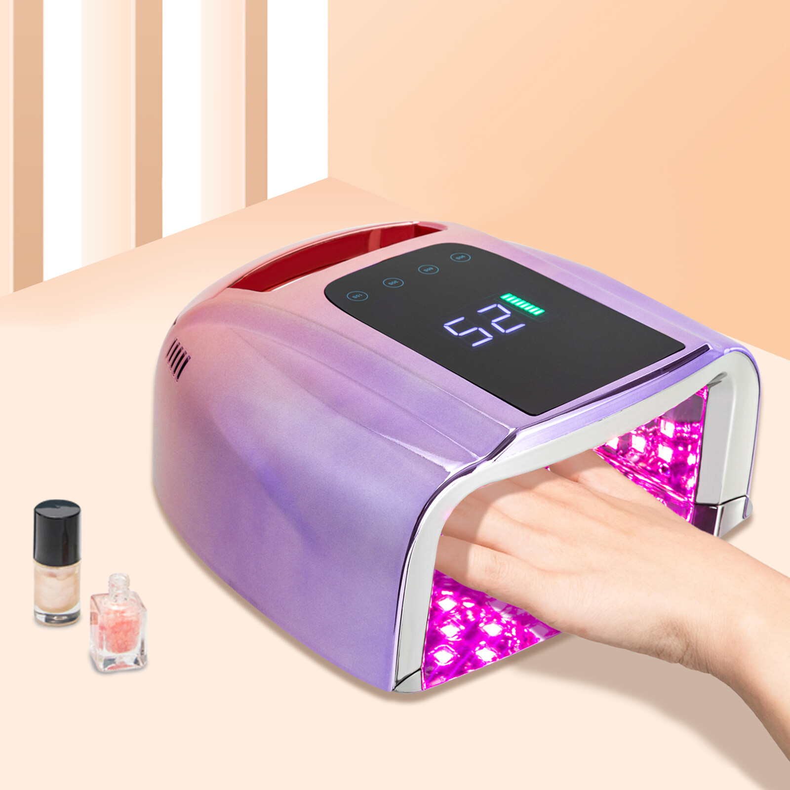96W Rechargeable Cordless Professional Nail Gel Dryer Led UV Nail Lamp Manicure