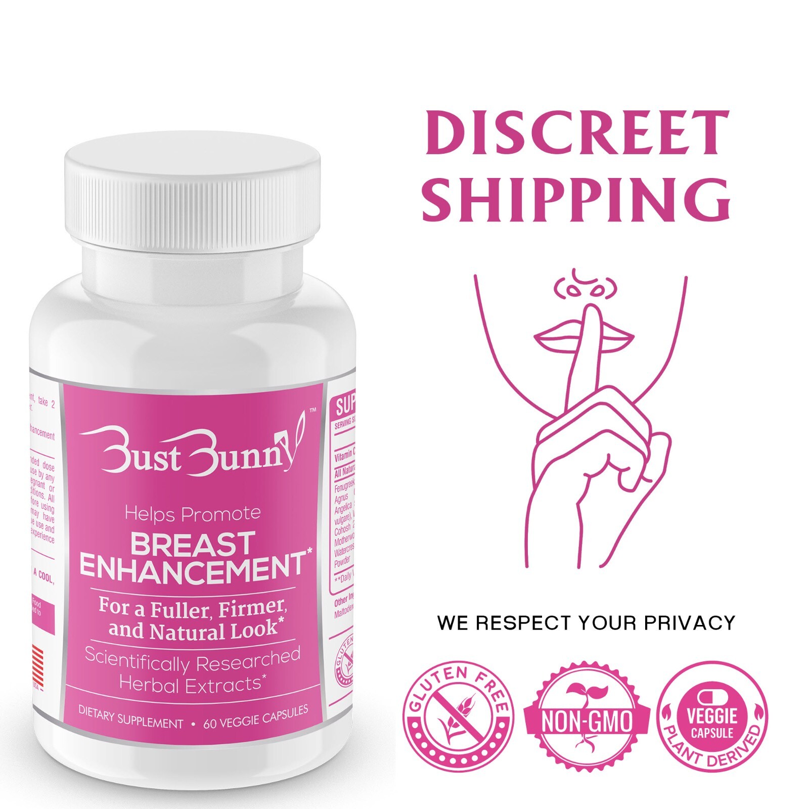 AS SEEN ON TV – BUST BUNNY Breast Enhancement Supplement – 3 month supply