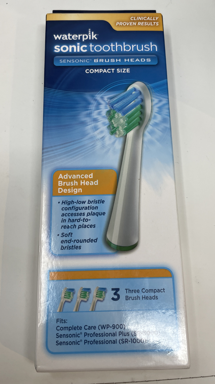 Waterpik Sonic Toothbrush Replacement Head SRSB-3W (Compact Size) 3 Count