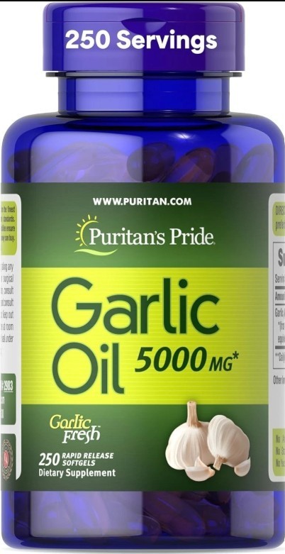 Garlic Supplement 250 Softgels Heart Circulation Support Puritan’s Pride