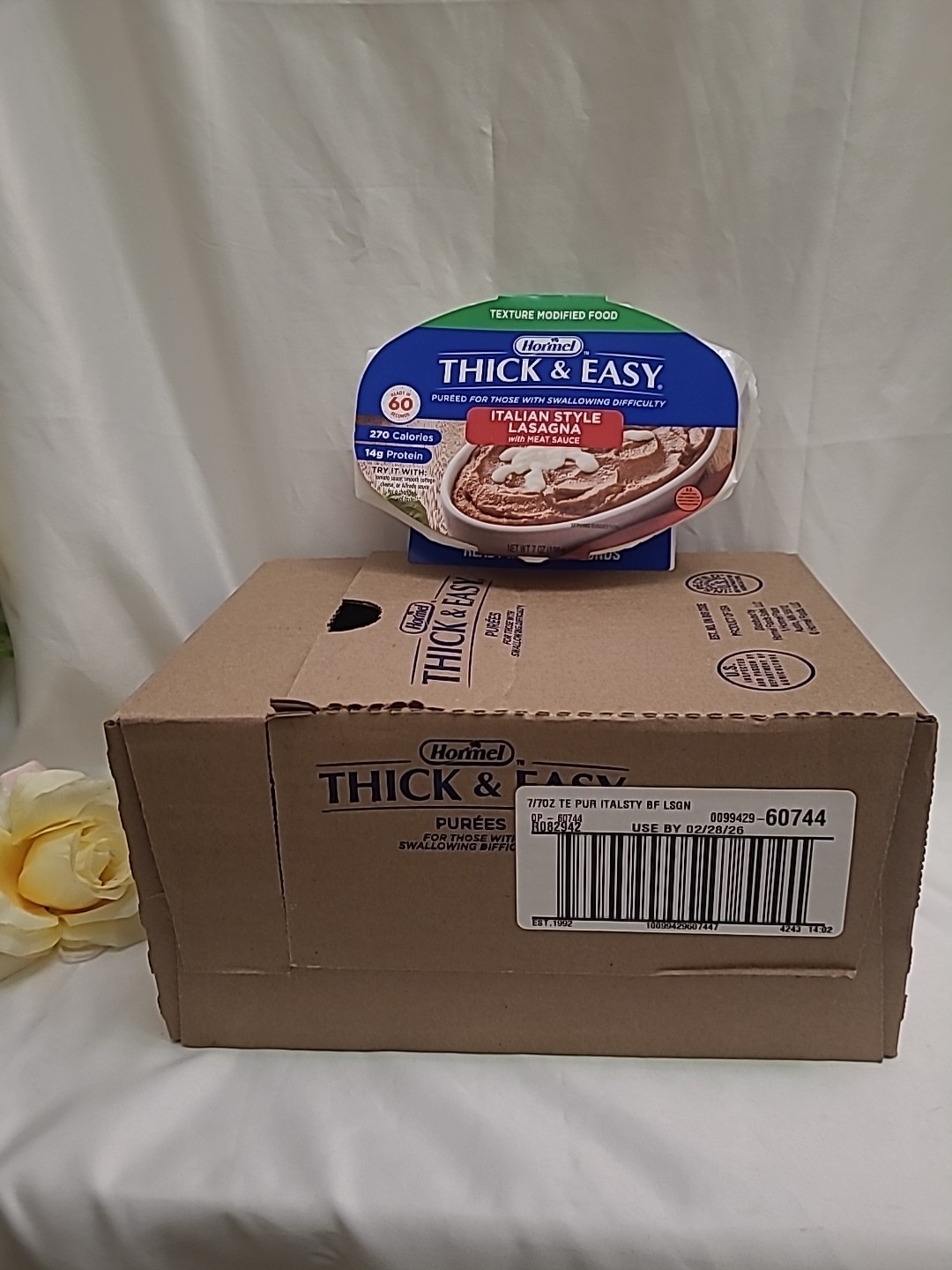 Thick & Easy Purees Thickened Food Beef Lasagna 7.oz Tray 7 Count Exp:12/2025+