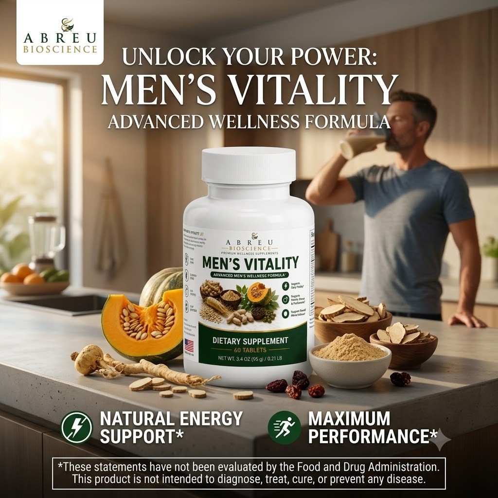 Abreu BioScience Men’s Vitality Supplement – 60 Tablets | Advanced Men’s Wellnes