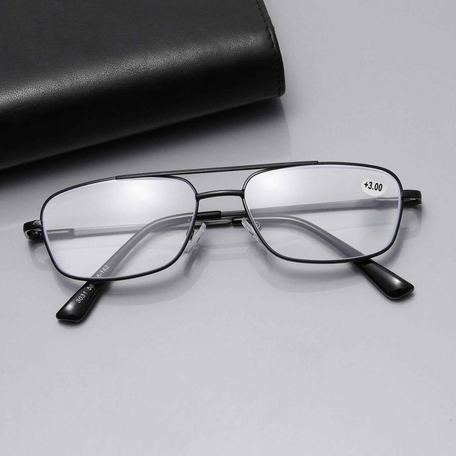 4 PK Mens Retro Aviator Reading Glasses Metal Frame Blue Light Blocking Readers