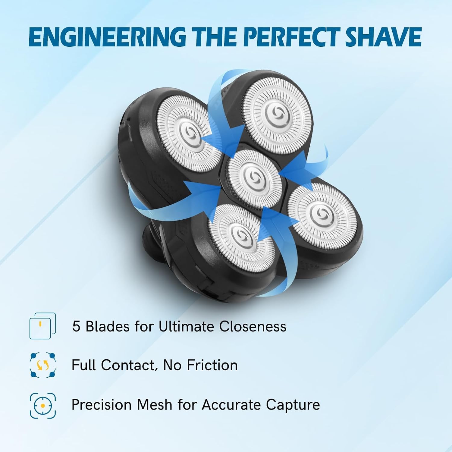 5-Blade Replacement for Freebird Head Shaver, Electric Razor Refills