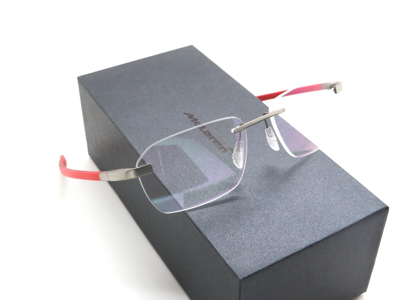 McLaren Super Series MLSUPO24 C03 Brushed Pure-Red Rimless 56mm Eyeglasses