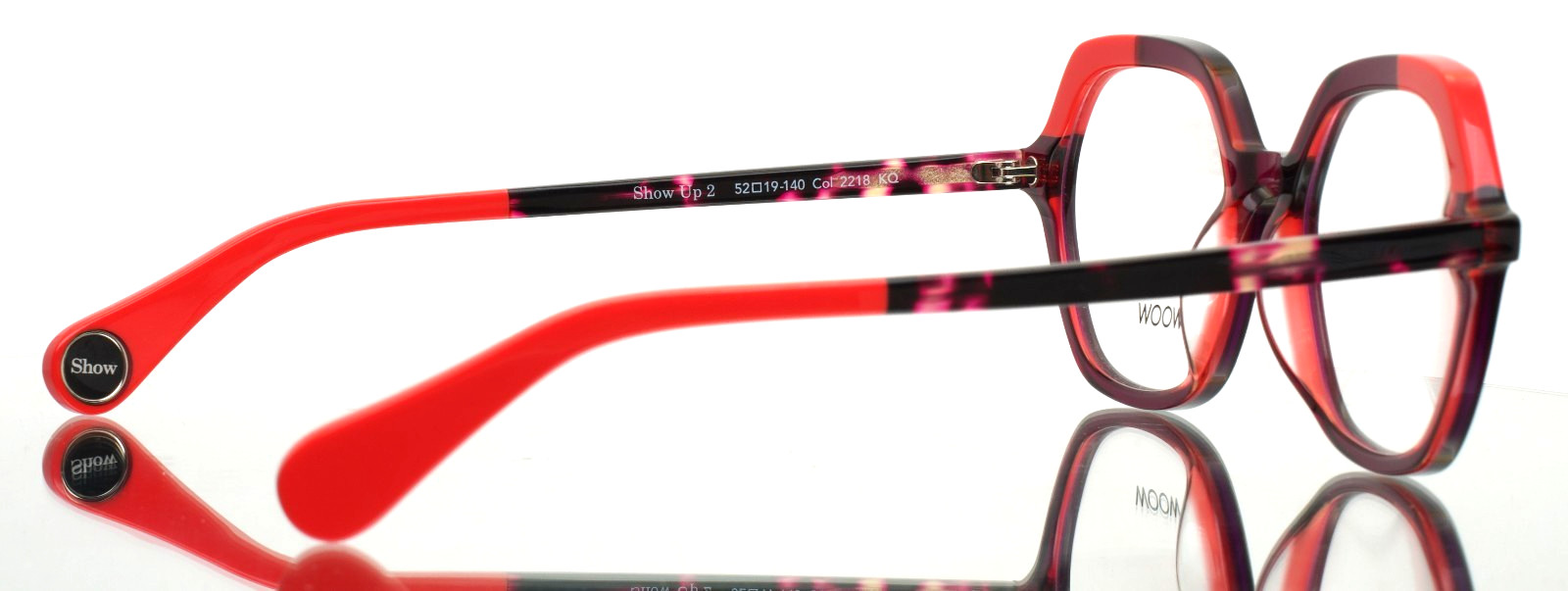 WOOW Show Up 2 2218 Bicolor Red and Pink Womens Eyeglasses 52-19-140 ‘AS-IS’